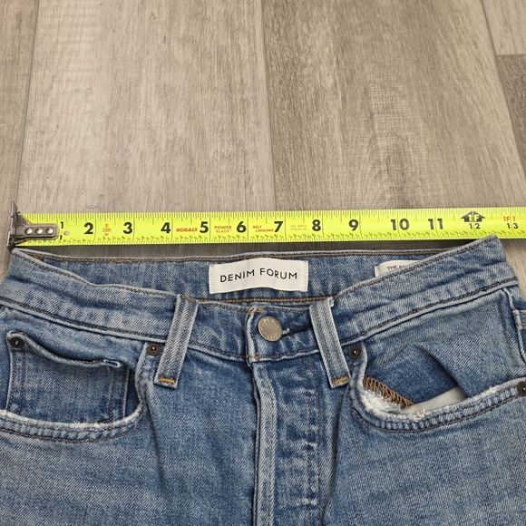 Denim Forum Light Blue Straight Leg Jeans - Picture 3 of 15